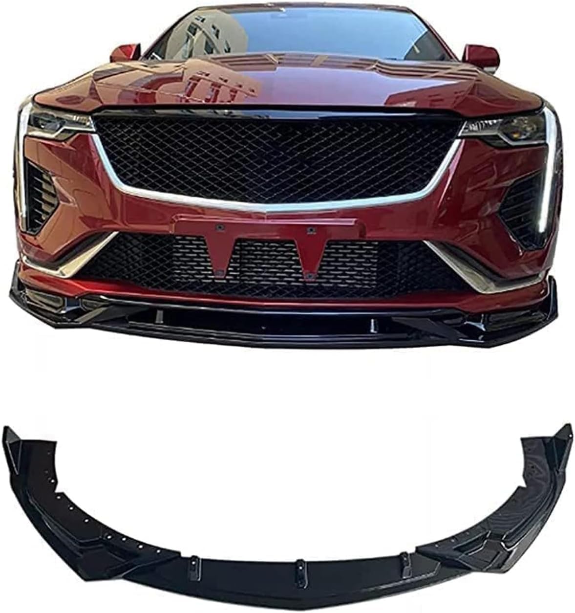 Auto Frontspoiler für Cadillac CT4 2019 2020, Frontstoßstangen Lippenkörper Autoteile Autoantikollisionsschutz Body Styling Teile Zubehör von WEISLA