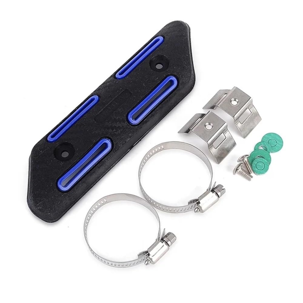 Motorrad Hitzeschild Auspuffabdeckung Schutz, Motorrad-Auspuff-Hitzeschild-Schutz for 4-Takt-Auspuffrohre mit Verbrühungsschutz, Durchmesser von 25 mm bis 51 mm(Blue) von WEITINGKKK