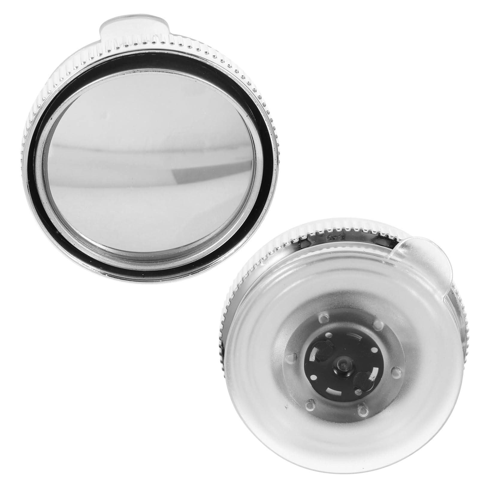 WEKADRIN 1 Paar versteckt Konvexer Spiegel mit Saugnapf Autozubehör Becherhalter fürs Auto drehbar konvexspiegel convex mirror Seitenspiegel toter Zubehör für Autospiegel Glas Silver von WEKADRIN