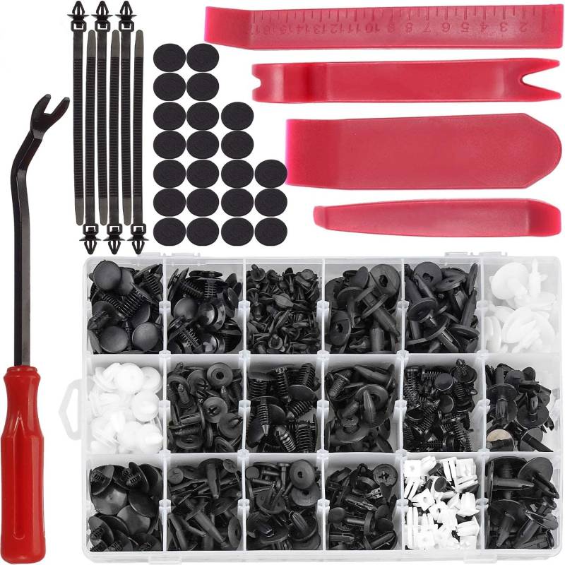 WEKON 549 pcs Auto Befestigungs Clips Nieten Türverkleidung Clips set Klammer Stoßstangen Clips Auto Befestigung Clips Fahrzeug Polsterung Zierleisten Keil Clip Universal Automotive Trimmwerkzeug von WEKON