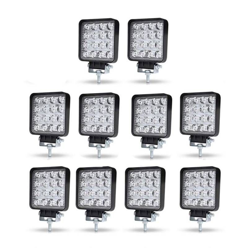 WELLIT 10X 48W LED Arbeitsscheinwerfer Offroad Scheinwerfer Traktor Für Jeep Bagger SUV von WELLIT