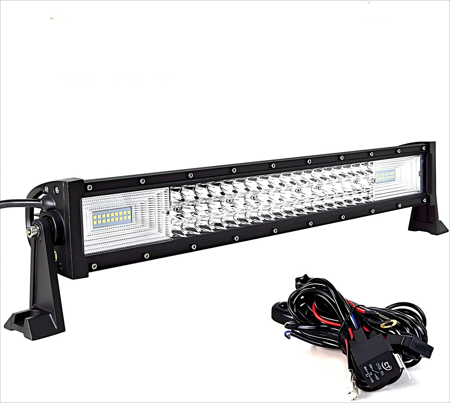 WELLIT Led Arbeitsscheinwerfer 22 Zoll 270W Led Lichtbalken Scheinwerfer Mit Kabelbaum DREI Reihen Led Zusatzscheinwerfer Light Bar für Traktor Auto 4x4 SUV (22 Zoll 270W) von WELLIT