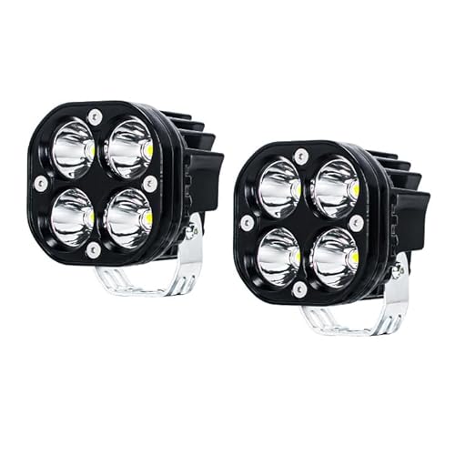 WELLIT Led Arbeitsscheinwerfer 2x40w 3 Zoll Led Scheinwerfer 12V 24V Weiß Quadrat Zusatzscheinwerfer Nebelscheinwerfer Offroad für Auto Traktor Motorrad Angellichter SUV (2x3 Zoll 40W Weiß) von WELLIT