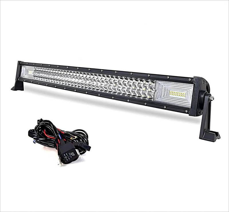 WELLIT Led Arbeitsscheinwerfer 42 Zoll 540W Led Lichtbalken Scheinwerfer Mit Kabelbaum DREI Reihen Led Zusatzscheinwerfer Light Bar für Traktor Auto 4x4 SUV (42 Zoll 540W) von WELLIT