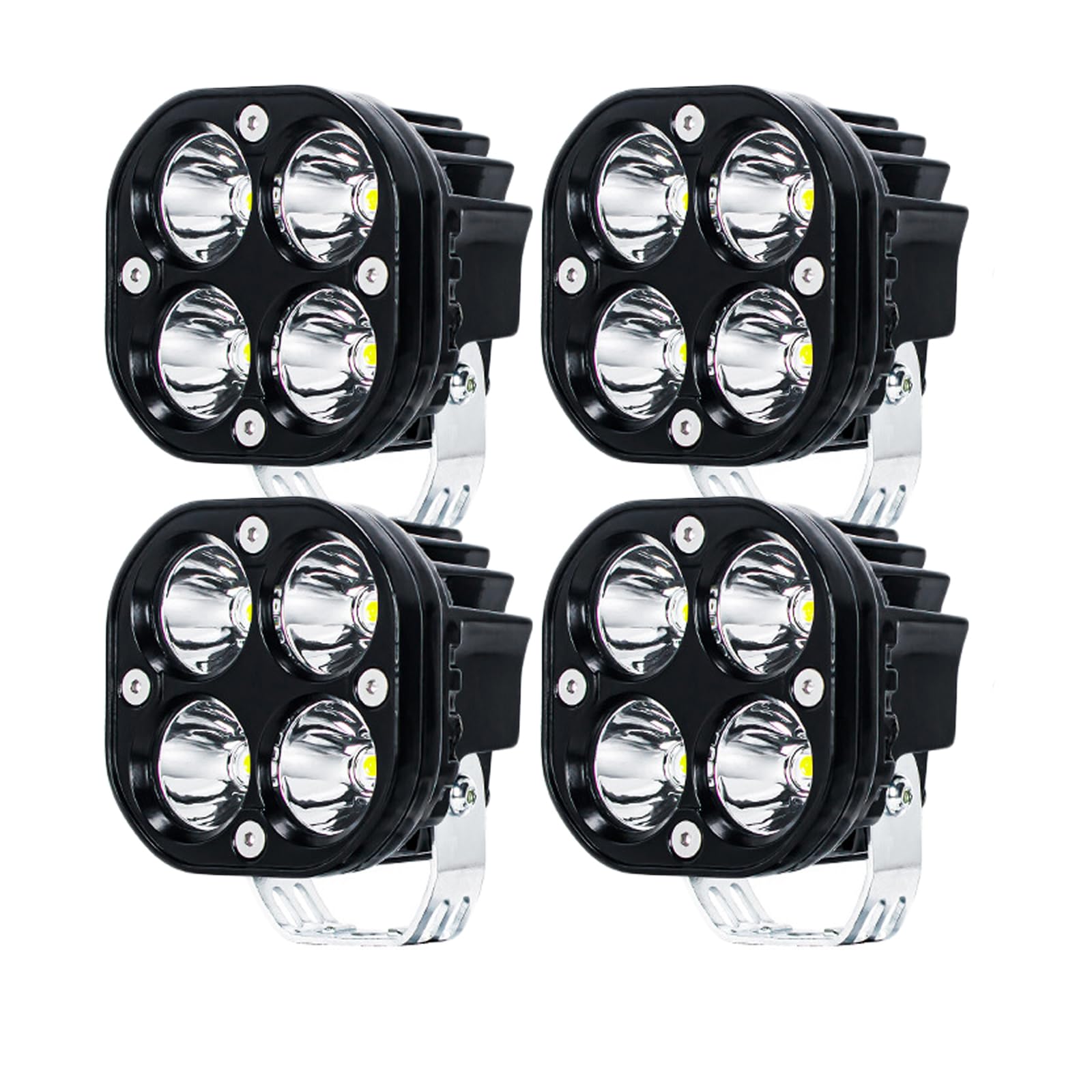 WELLIT Led Arbeitsscheinwerfer 4x40w 3 Zoll Led Scheinwerfer 12V 24V Weiß Quadrat Zusatzscheinwerfer Nebelscheinwerfer Offroad für Auto Traktor Motorrad Angellichter SUV von WELLIT