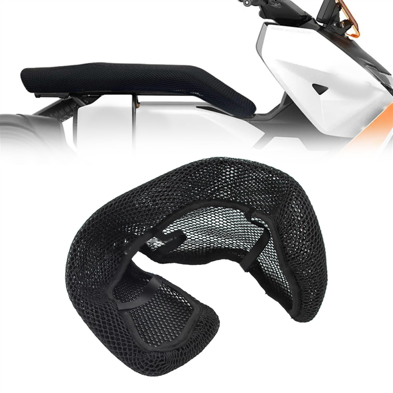 WELSAA Motorrad Zubehör Für BMW CE04 CE 04 2022 2023 Sitzbezüge Atmungsaktive Matte Kissen Nylon Mesh Stoff Sattel Waben CE-04 Zubehör von WELSAA