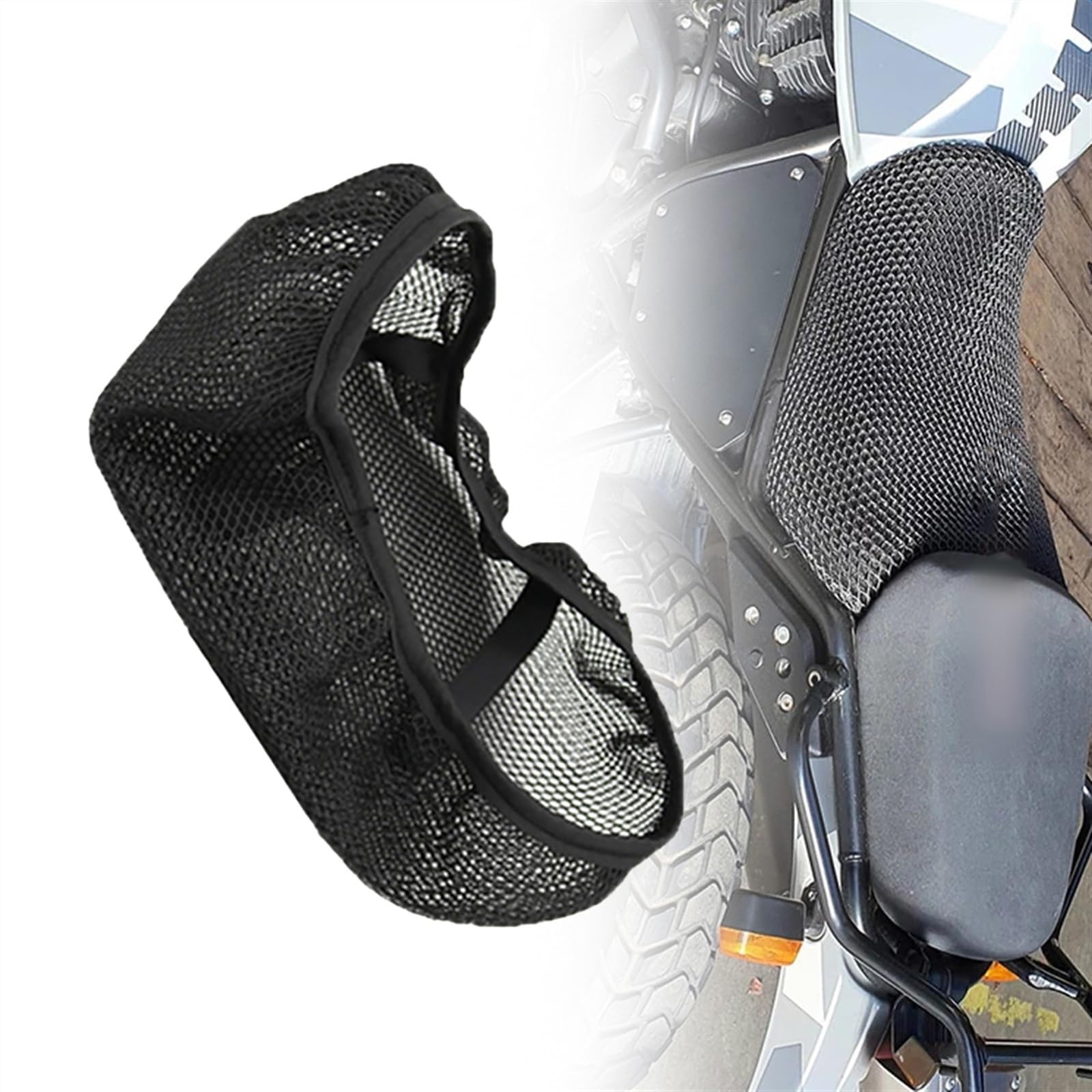 WELSAA Zubehör Für Royal Für Enfield Himalayan-411 2016 2017 2018 2019 2020 2021 2022 Motorradsitzbezug 3D Honeycomb Mesh Kissen Für Himalayan 411 Zubehör (Color : Driving Position) von WELSAA