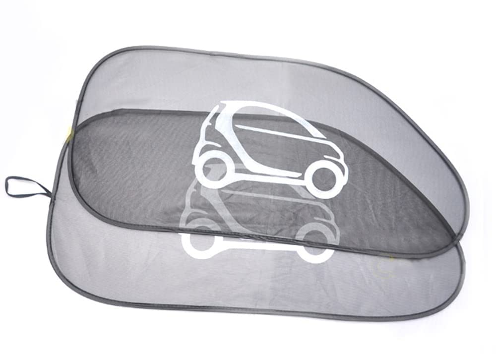 WEMUR 2pcs Autofensterrollo Auto-Sonnenschutz für Seite für Smart 451 453 fortwo forfour Auto-Styling Mesh-Sonnenschutz-Innenschutz-Modifikation von WEMUR