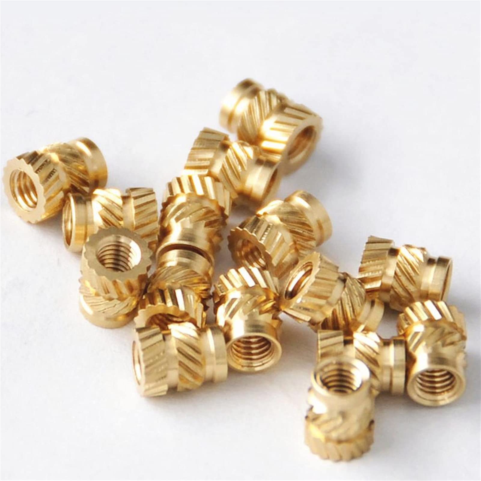 Brass Nuts Knurled Nuts,Embedment Nuts, Hot Melt Nut 200 Pcs M3 Threaded Knurled Brass Press Fitting Heat Sink And Injection Molding Type Hot Melt Hot Press Inlaid Copper Nut (Size : M3) von WENFEN