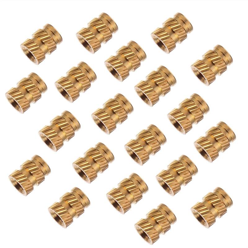 Brass Nuts Knurled Nuts,Embedment Nuts, Hot Melt Nut 200pcs M2 M3 M4 M5 Brass Hot Melt Inset Nuts Heating Molding Copper Thread Inserts Nut Knurled Injection Brass Nut (Size : 100pcs M4)(100pcs M2) von WENFEN