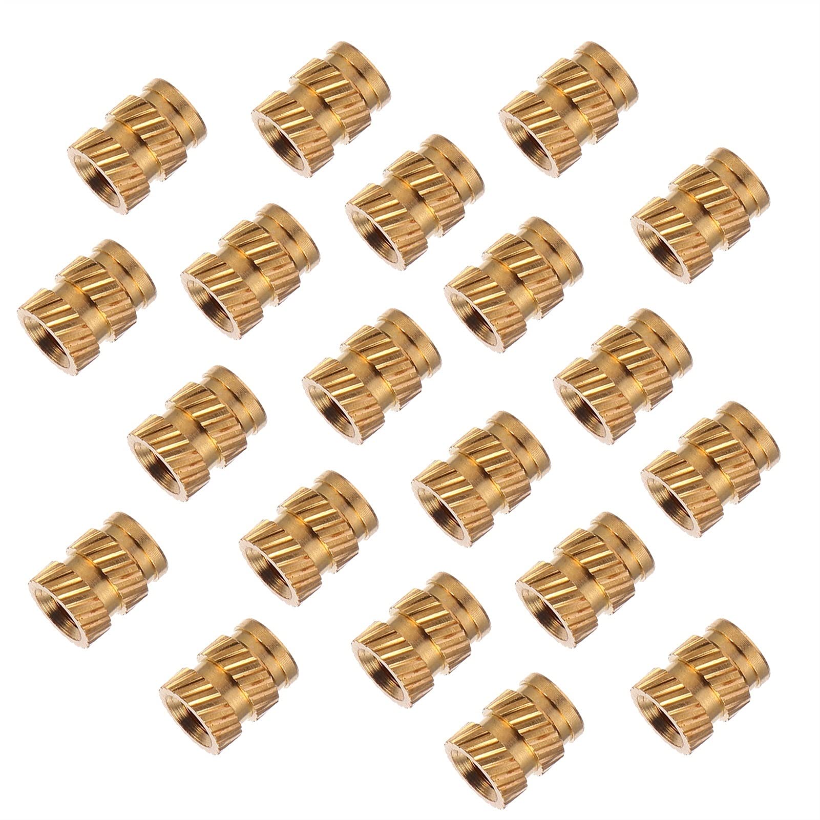 Brass Nuts Knurled Nuts,Embedment Nuts, Hot Melt Nut 200pcs M2 M3 M4 M5 Brass Hot Melt Inset Nuts Heating Molding Copper Thread Inserts Nut Knurled Injection Brass Nut (Size : 100pcs M4)(100pcs M3) von WENFEN