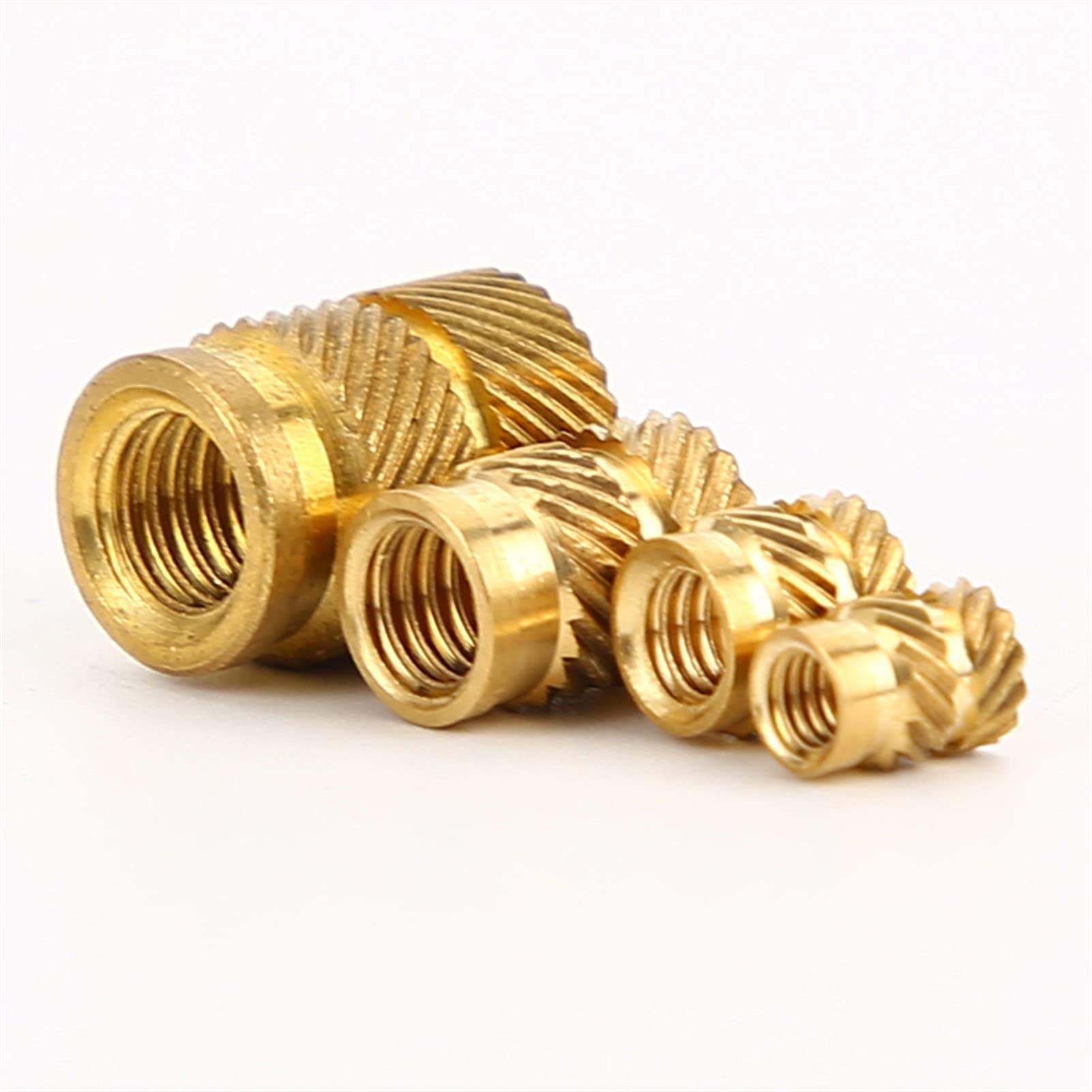 Brass Nuts Knurled Nuts,Embedment Nuts, Hot Melt Nut Brass Hot Melt Inset Nuts Heating Molding Copper Thread Inserts Nut SL-type Double Twill Knurled Injection Brass Nut M3 100Pcs (Size : M3 X D4.6 X von WENFEN