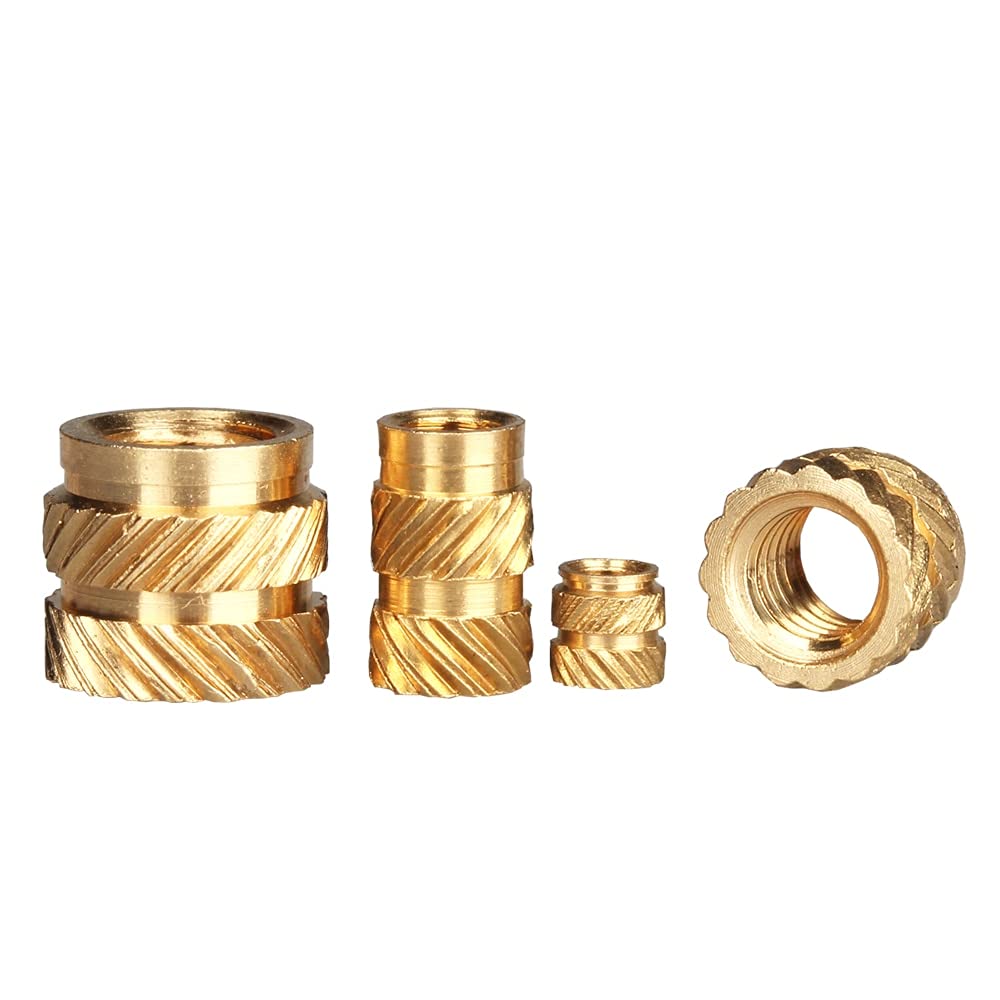 Brass Nuts Knurled Nuts,Embedment Nuts, Hot Melt Nut M2 M2.5 200Pcs Insert Knurled Nuts Brass Hot Melt Inset Nuts Heating Molding Copper Thread Inserts Nut (Size : M2x3x3.2)(M2.5x4x3.5) von WENFEN