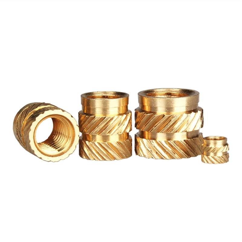 Brass Nuts Knurled Nuts,Embedment Nuts, Hot Melt Nut M3 M4 Insert Knurled Nuts Brass Hot Melt Inset Nuts Heating Molding Copper Thread Inserts Nut (Size : M4x6.5xH8 (70pcs))(M3x4.2xH3.6 (50pcs)) von WENFEN