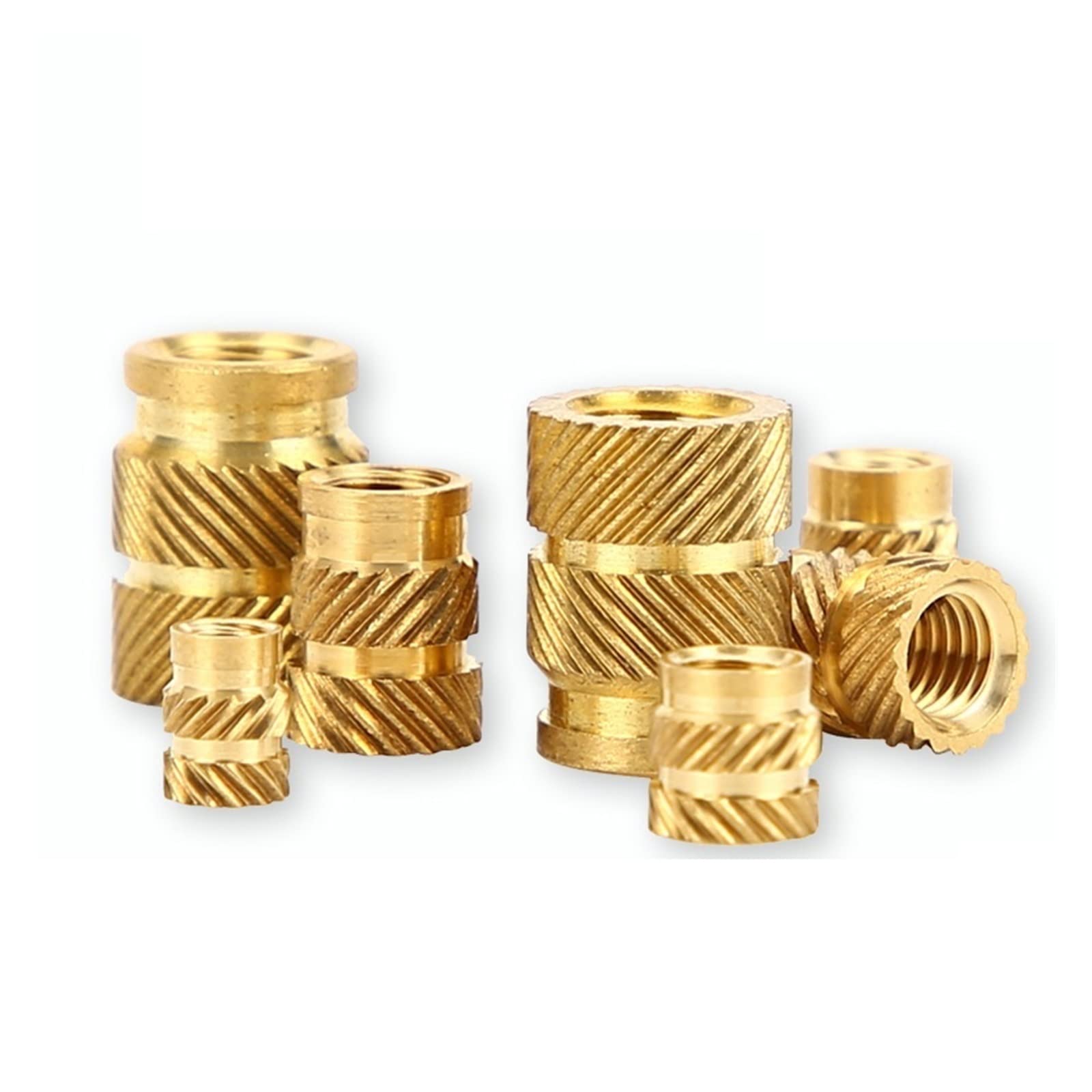 Brass Nuts Knurled Nuts,Embedment Nuts,Brass Knurled Nuts 100Pcs M3 Brass Hot Melt Inset Nuts Heating Molding Copper Thread Inserts Nut SL-type Double Twill Knurled Injection Brass Nut (Size : M3X5.0X von WENFEN