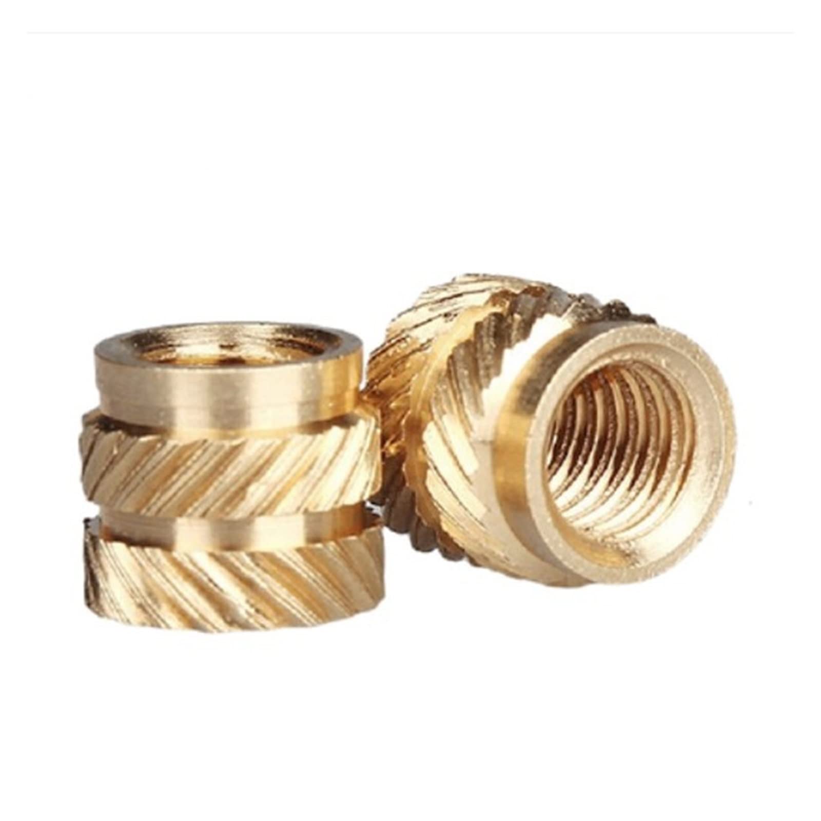 Brass Nuts Knurled Nuts,Embedment Nuts,Brass Knurled Nuts 100pcs M3*3/4/5/6/8/10 OD 5mm Brass Hot Melt Insert Knurled Nut Thread Heat Molding Double Twill Injection Embedment Nut (Size : Length 10mm)( von WENFEN