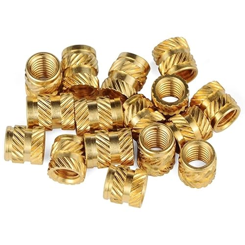 Brass Nuts Knurled Nuts,Embedment Nuts,Brass Knurled Nuts M3 Heat Set Insert Nuts Female Thread Brass Knurled Inserts Hot Melt Nut Embed Parts Pressed Fit Into Holes 3D Printing 50Pcs (Size : M3x6x4.5 von WENFEN