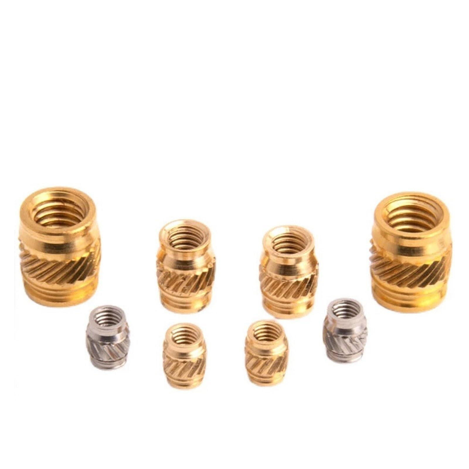 Brass Nuts Knurled Nuts,Embedment Nuts,Brass Knurled Nuts M3 M4 M5 M6 Hot Melt Copper Heat Knurled Thread Insertion Brass Insert Nut Stainless Steel Injection Molded Embedded Fasteners (Color : 20PCS, von WENFEN