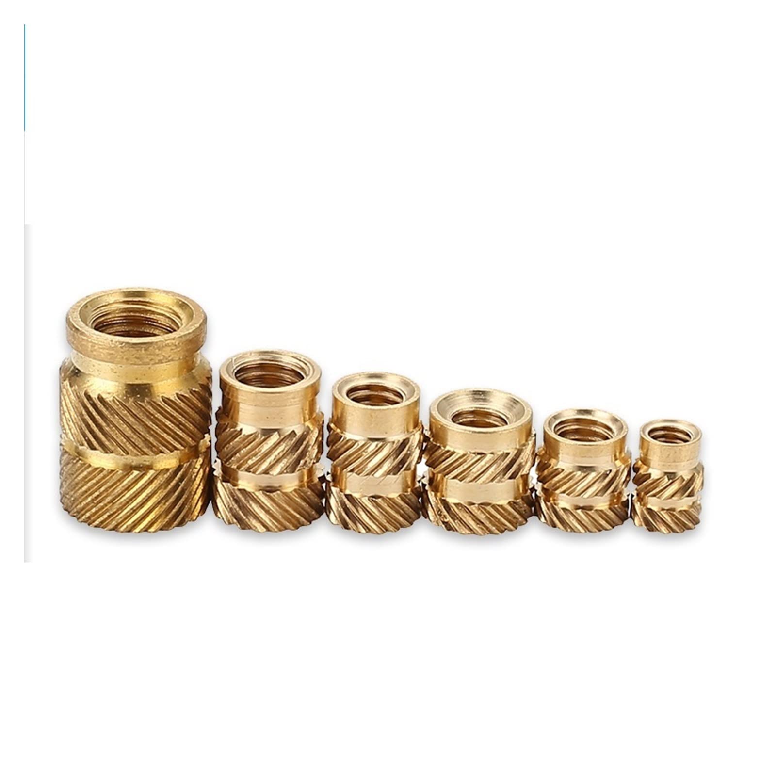 Brass Nuts Knurled Nuts,Embedment Nuts,Brass Knurled Nuts SL-type Double Twill Knurled Brass Injection Nut Brass Hot Melt Inset Nuts Heating Molding Copper Thread Inserts Nut M4 100Pcs (Size : M4 X D6 von WENFEN