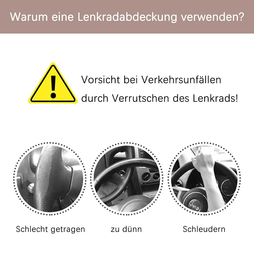 Lenkradbezug Auto für Mitsubishi Montero Sport (K80/K90/PA/PA II) SUV 1996-2006, Lenkradhülle Plüsch Winter Lenkradbezug Weich Bequem Steering Lenkradschoner für Auto Zubehör,Pink von WENGONG