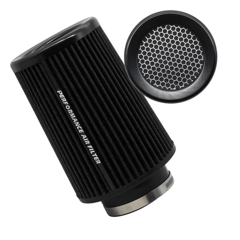 Universal Car Modification High Flow Einlass Lufteinlass Rundkegel Luftfilter Reiniger 76mm 89mm 101mm Einstellbar Sportluftfilter Auto Hohem Durchflussoffener Sportluftfilter (Black) von WENJING