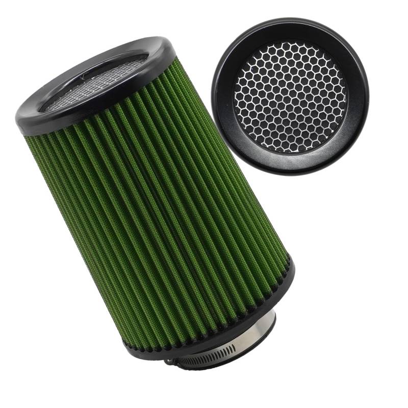 Universal Car Modification High Flow Einlass Lufteinlass Rundkegel Luftfilter Reiniger 76mm 89mm 101mm Einstellbar Sportluftfilter Auto Hohem Durchflussoffener Sportluftfilter (Green) von WENJING