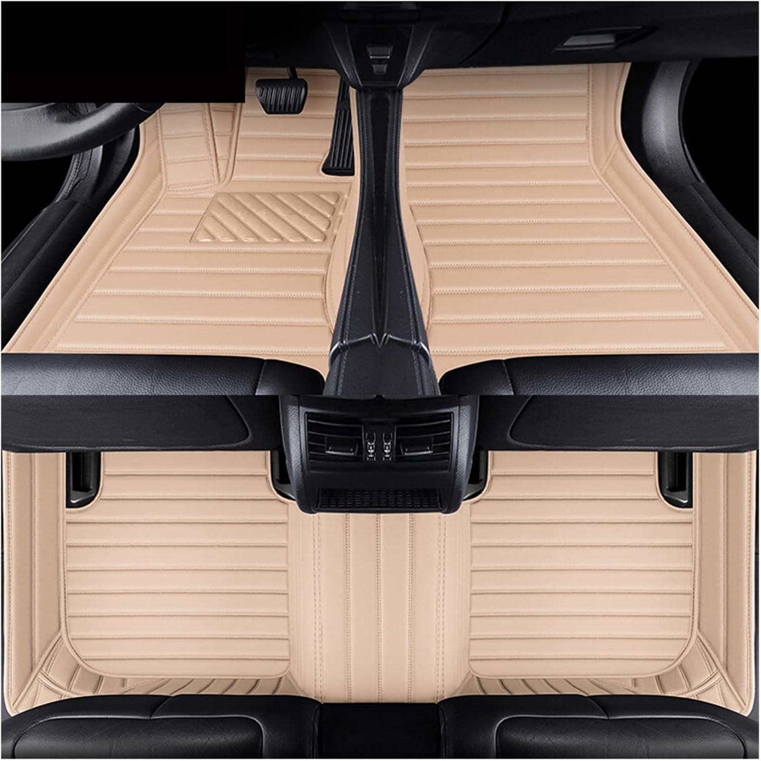 Personalisierung Anpassen Autofussmatten für Renault Captur 2013-2019(RHD), wasserdichte Fussmatten Auto Aus Leder Allwetter Fussmatten Set Zubehör,C/Beige von WENYINGLIHAI