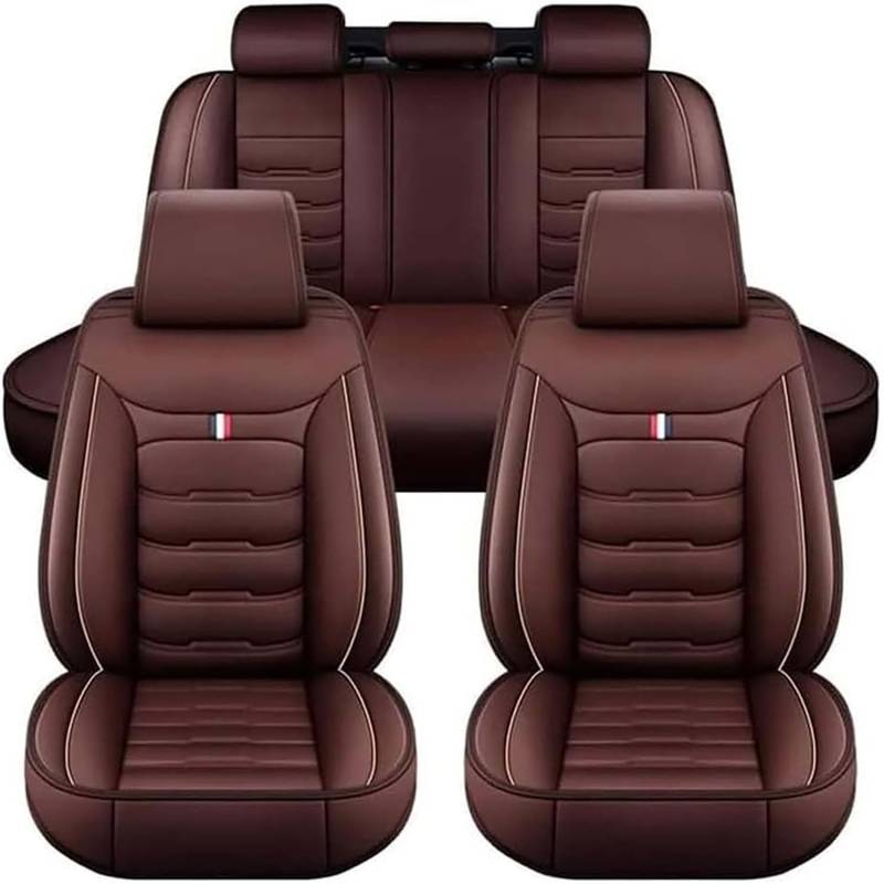 WENYINGLIHAI Auto Sitzbezüge Set für Toyota Prius 2003-2008, Leder Autositzbezüge Sets 5 Sitzer Sitzkissen Innenraum Sitzauflagen Sitzschoner Zubehör,D/Brown von WENYINGLIHAI