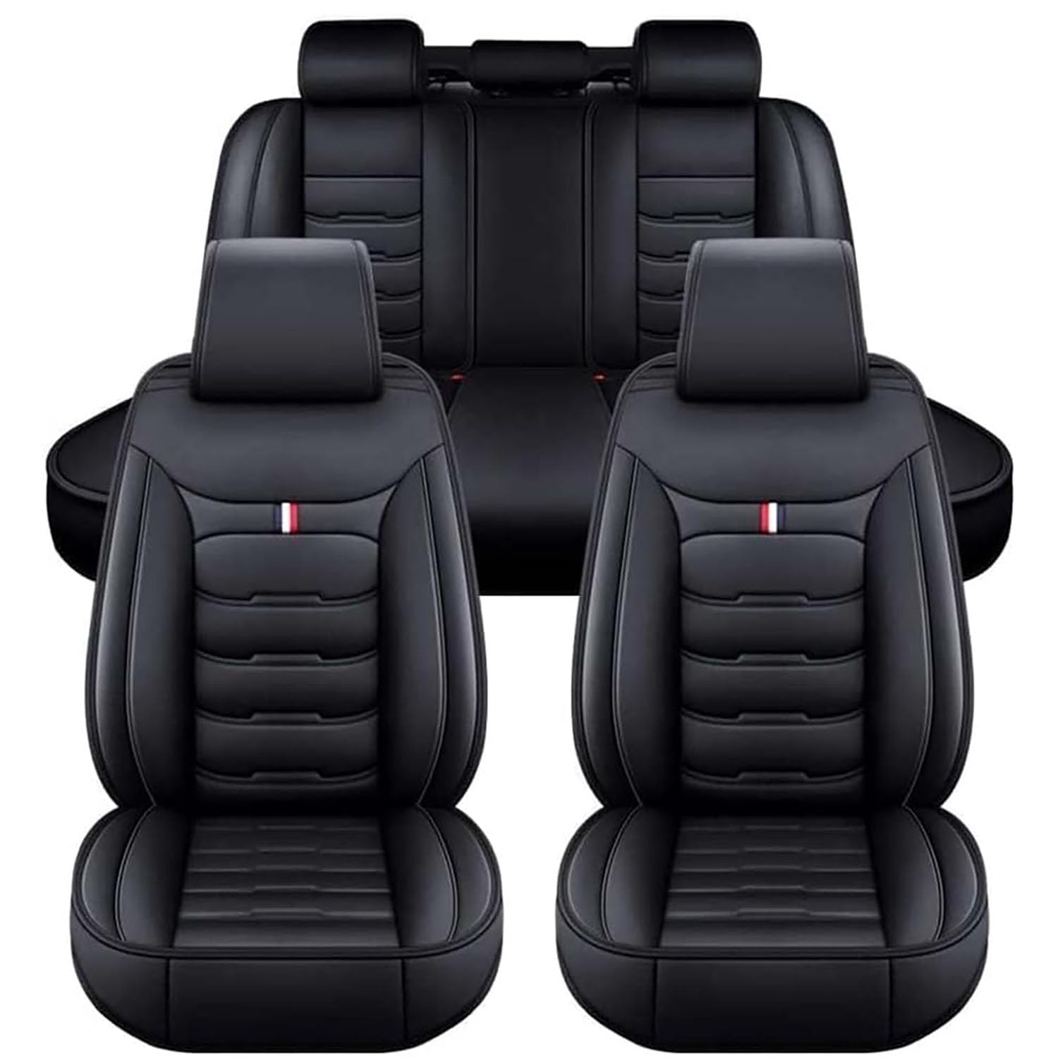 WENYINGLIHAI Auto Sitzbezüge Set für Toyota Venza/Harrier 1.Gen (AV10) 2009-2017, Leder Autositzbezüge Sets 5 Sitzer Sitzkissen Innenraum Sitzauflagen Sitzschoner Zubehör,A/Black von WENYINGLIHAI