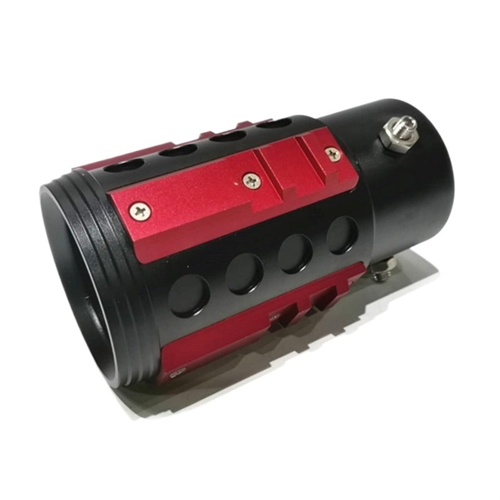 Universal-Schalldämpfer 63MM einstellbarer Auspuffrohr aus Aluminium Personalisierte Auspuffrohre und Spitze Dekorativer Schwanzhals(Rot) von WEOEQSLP