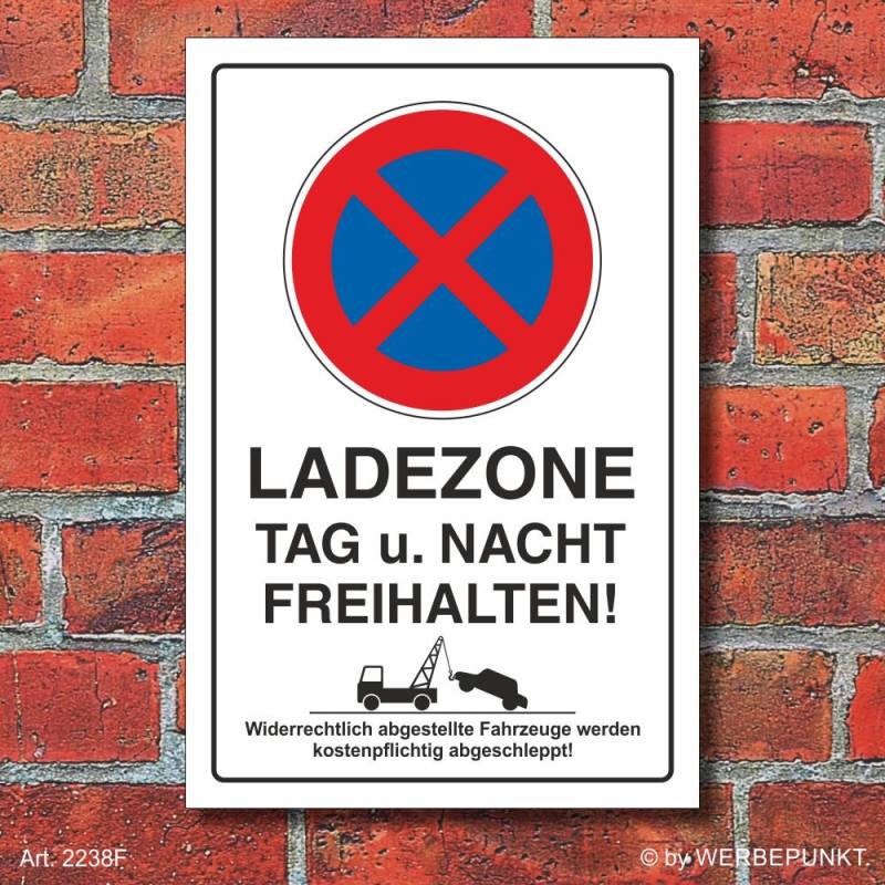 WERBEPUNKT. (2238) Schild Parkverbot, Halteverbot, Ladezone Bitte freihalten, 3 mm Alu, Hochkant (300 x 200 mm) von WERBEPUNKT.