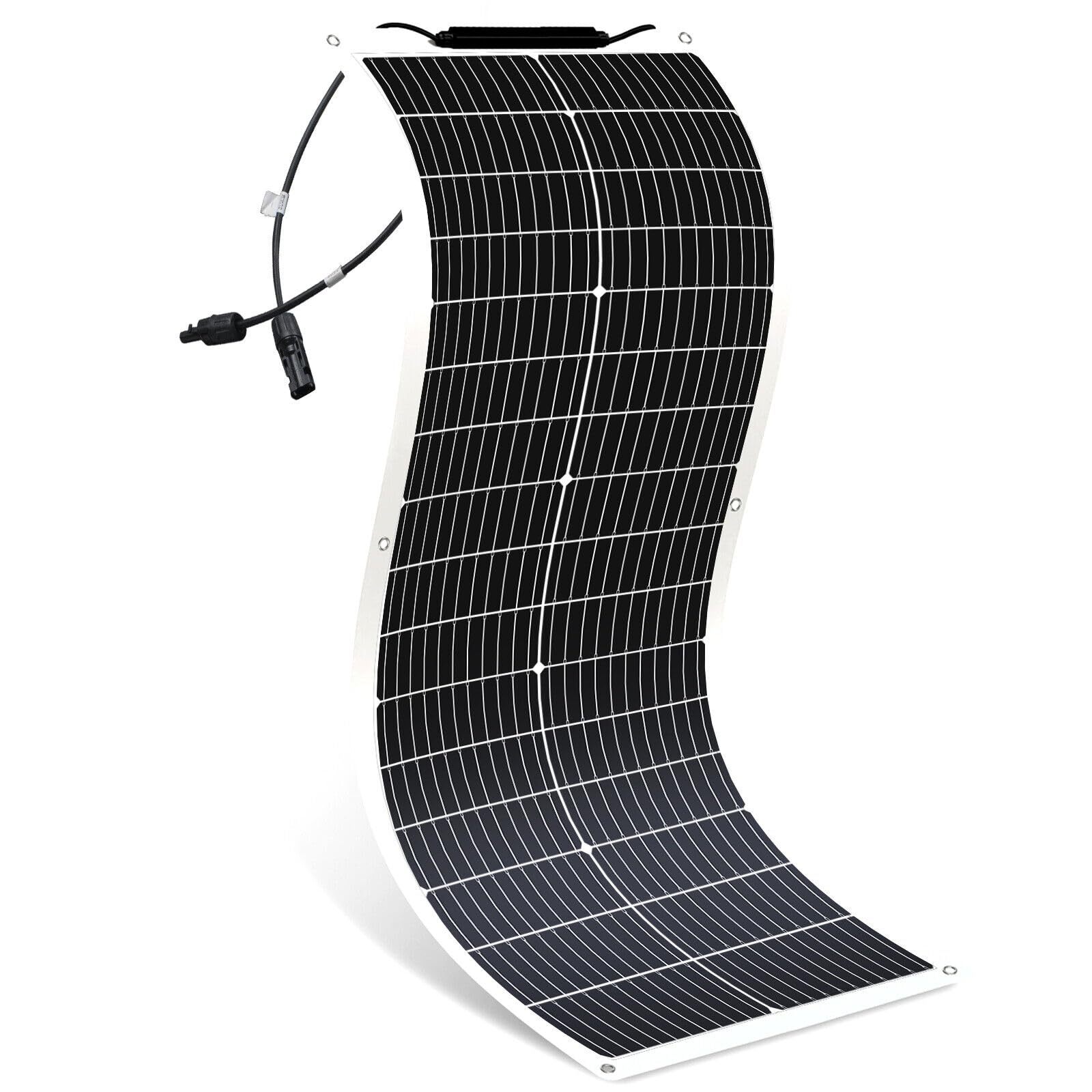 100w Solarpanel Flexibel 200w Solarmodul Monokristalline Flexible Solarpanel 11bb 23% hohe Umwandlung für 12V Batterien netzunabhängiges System/Tragbares Kraftwerk/Boot/Auto/Dach/Camping (100w*1) von WERCHTAY