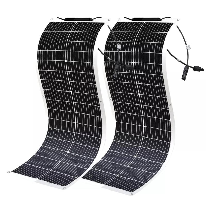 100w Solarpanel Flexibel 200w Solarmodul Monokristalline Flexible Solarpanel 11bb 23% hohe Umwandlung für 12V Batterien netzunabhängiges System/Tragbares Kraftwerk/Boot/Auto/Dach/Camping (100w*2) von WERCHTAY