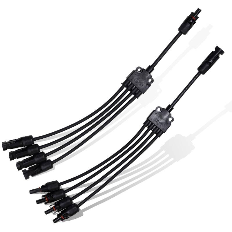 Abzweigbuchsen Y-Stecker Solarstecker,Easy-Klick System, Snap-In-Verriegelung, IP67 Schutzklasse,1 Paar Solarpanel 10AWG Y Stecker Fotovoltaik Kabel, Solar Kabel Y für PV Module (6mm²1Y4 Solarkabel) von WERCHTAY