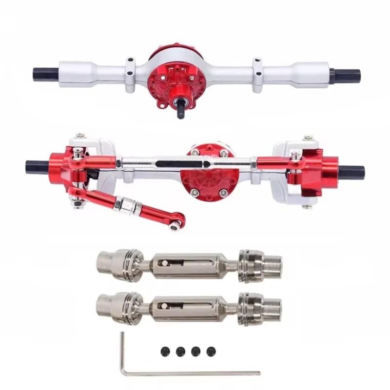 WERGHHG RC-Cars-Upgrade Teile Für WPL C14 C24 C34 C44 B14 B24 1/16 RC Auto Metall Vordere Hinterachse Und Antriebswelle Set RC Auto Upgrade Teile Modifiziertes Zubehör(Silver,B) von WERGHHG