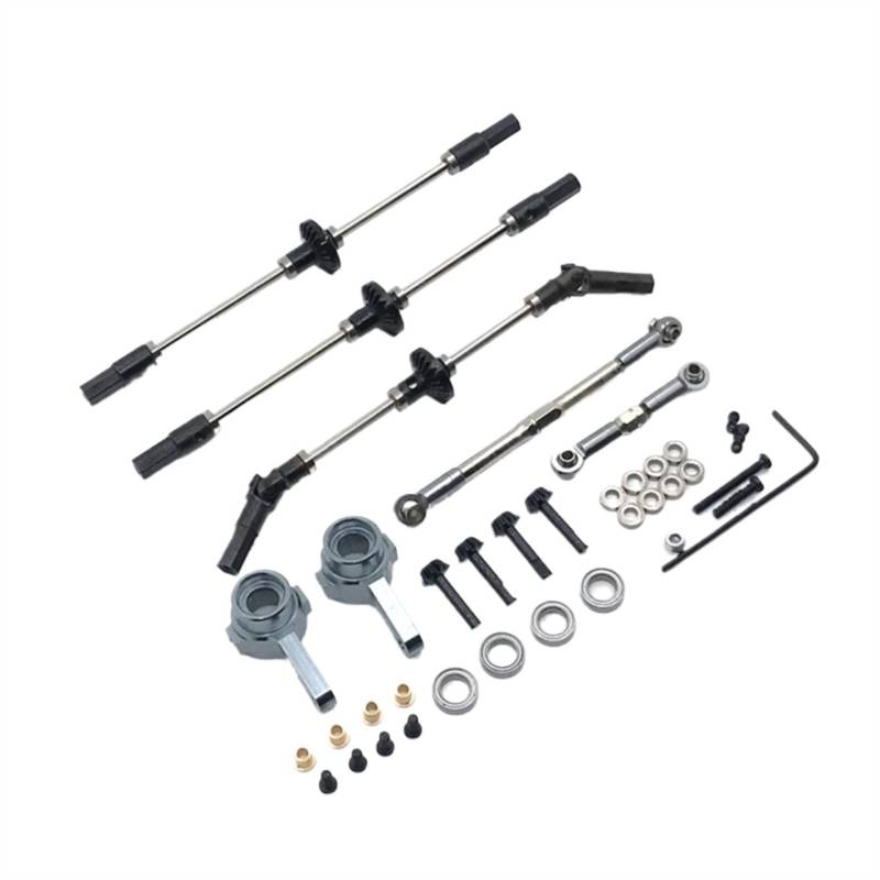 WERGHHG RC-Cars-Upgrade Teile Für WPL C14 C24 C34 C44 B14 B24 B16 B36 D12 1/16 RC Auto Metall Vorne Mitte Hinten Achse Stahl Getriebe Antriebswelle RC Auto Upgrades Teile(1 Set 6x6) von WERGHHG