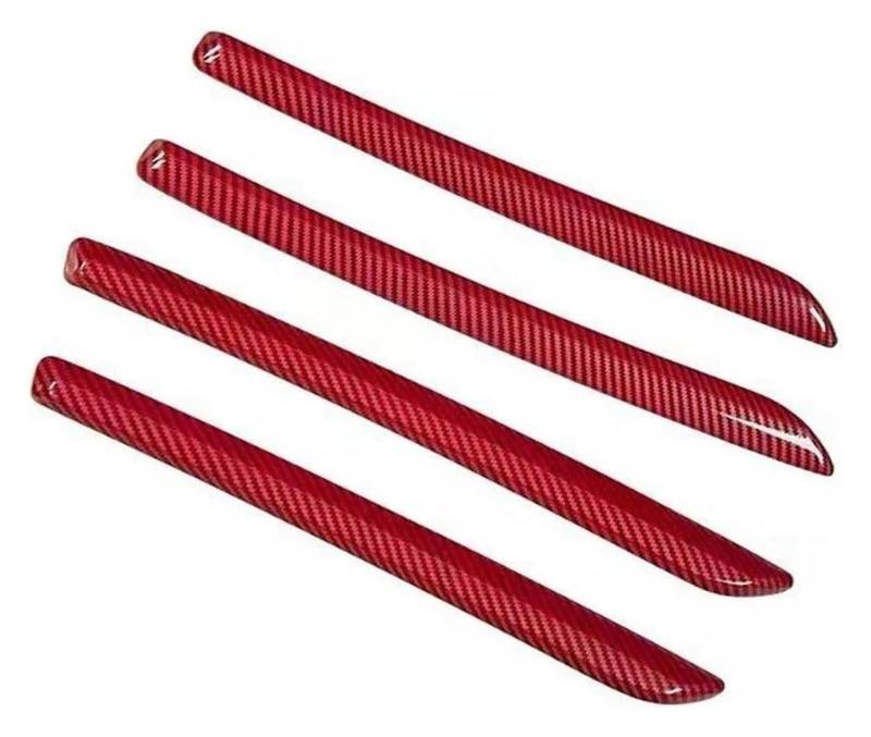 Auto-Styling-Innenraum Für A3 8V S3 2014-2020 Mittelkonsole Armaturenbrett Zierleisten Autotür Dekoration Abdeckung Aufkleber(rot,4PCS Door) von WERKFNKBNH