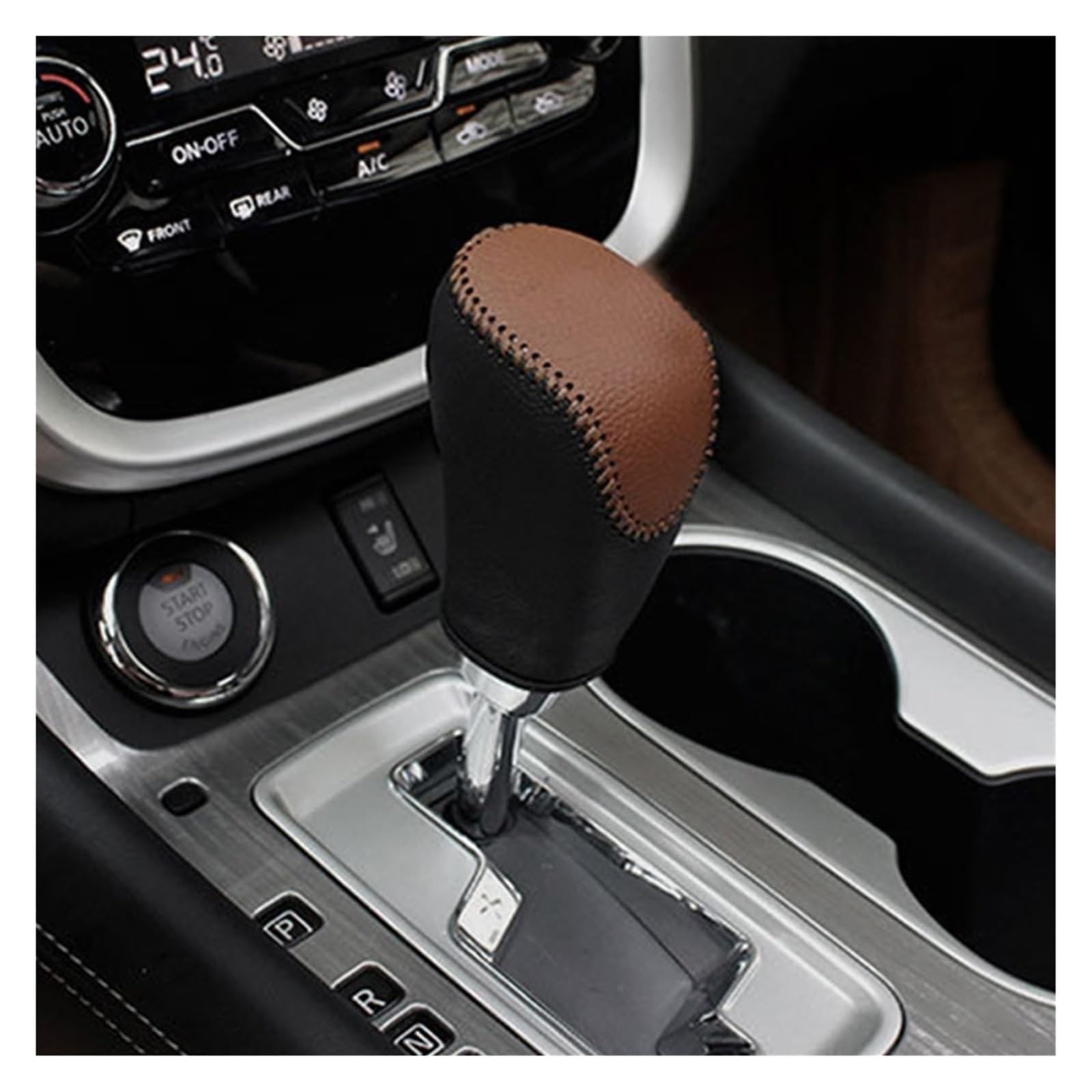 Auto-Styling-Innenraum Für X&trail T32 Für Qashqai J11 Für Murano 2015-2020 Schaltknöpfe Abdeckung Handbremsenabdeckungen Auto-Schaltknauf-Halsbänder(Brown Gear Collar) von WERKFNKBNH