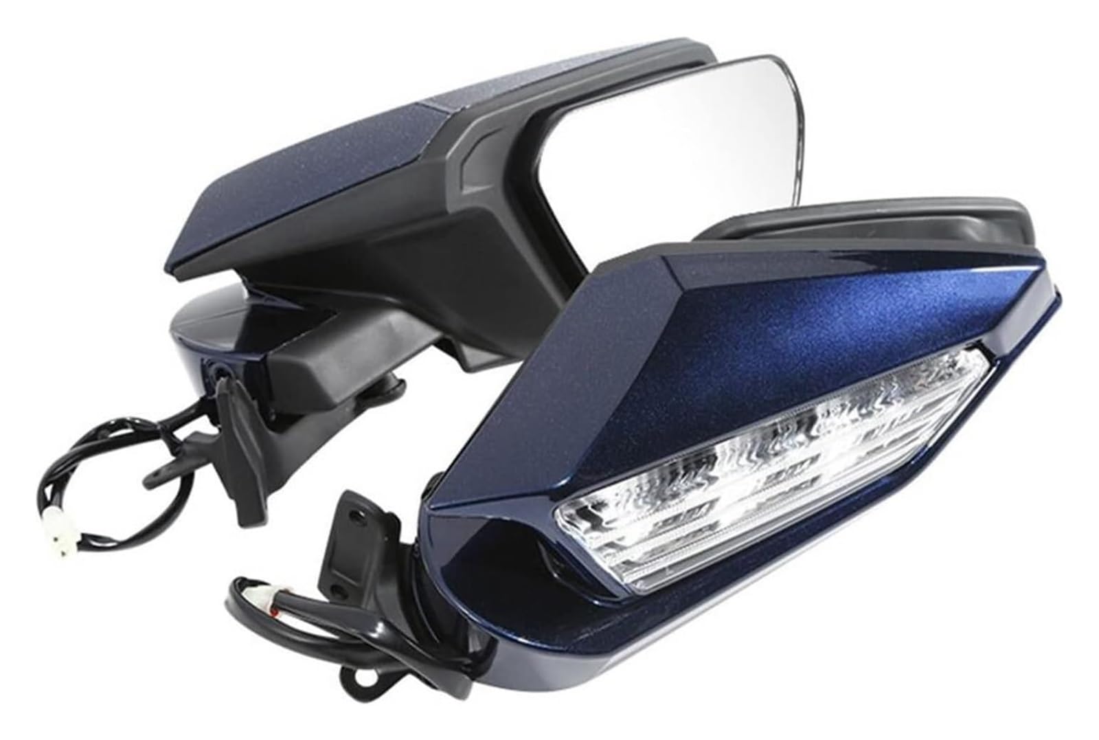 WERKFNKBNH Dekorativer Spiegel Motorräder Für Gold Wing GL1800 2018 2019 2020 2021 2022 Motorrad Rückspiegel LED Blinker(Blau) von WERKFNKBNH