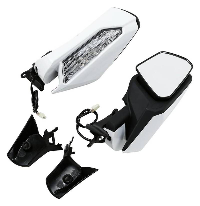 WERKFNKBNH Dekorativer Spiegel Motorräder Für Gold Wing GL1800 2018 2019 2020 2021 2022 Motorrad Rückspiegel LED Blinker(Pearl White) von WERKFNKBNH