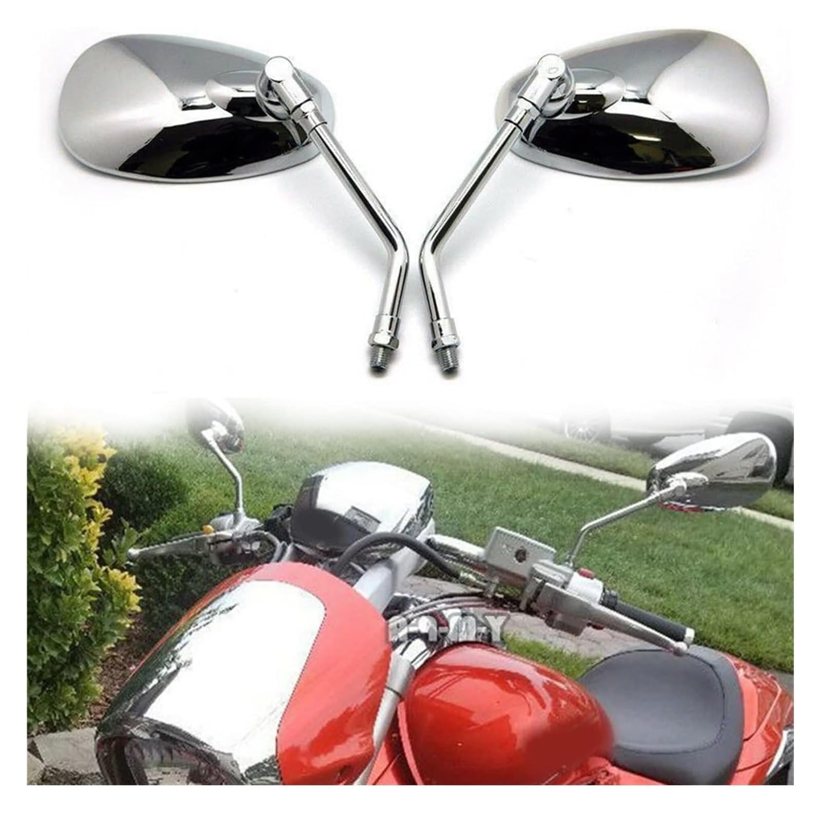 Dekorativer Spiegel Motorräder Für K&awasaki Für Vulcan VN 800 900 1500 1600 1700 2000 10mm Motorrad Rückspiegel Motorrad Barendspiegel von WERKFNKBNH