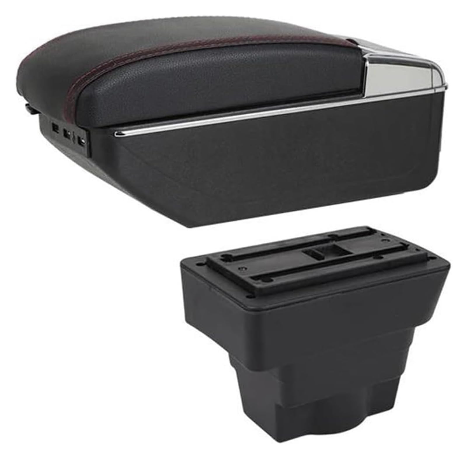 Für Astra 2012 Armlehne Box Auto Center Armlehne Box Modifizierte Auto Teile Center Arm Rest Konsole Armlehnenbox(A-black red line) von WERKFNKBNH