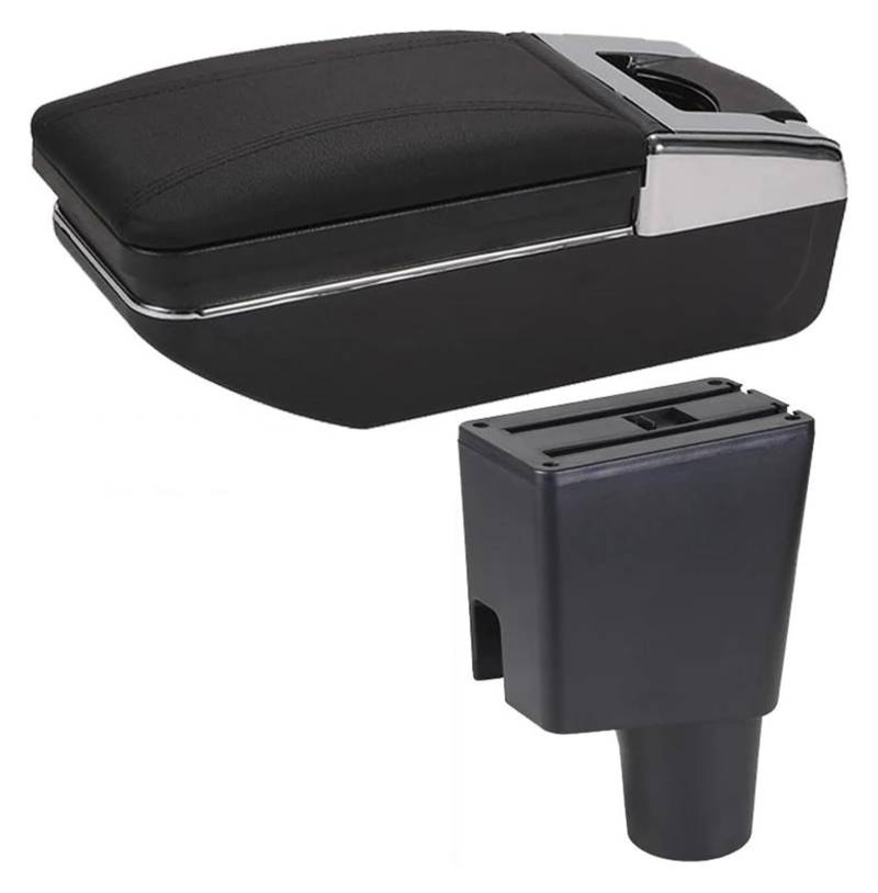 Für Corsa 2020 Armlehne Box Erhöhen Doppel Schicht Zentrale Shop Inhalt Aschenbecher Zubehör Center Arm Rest Konsole Armlehnenbox(A Black Line No Usb) von WERKFNKBNH