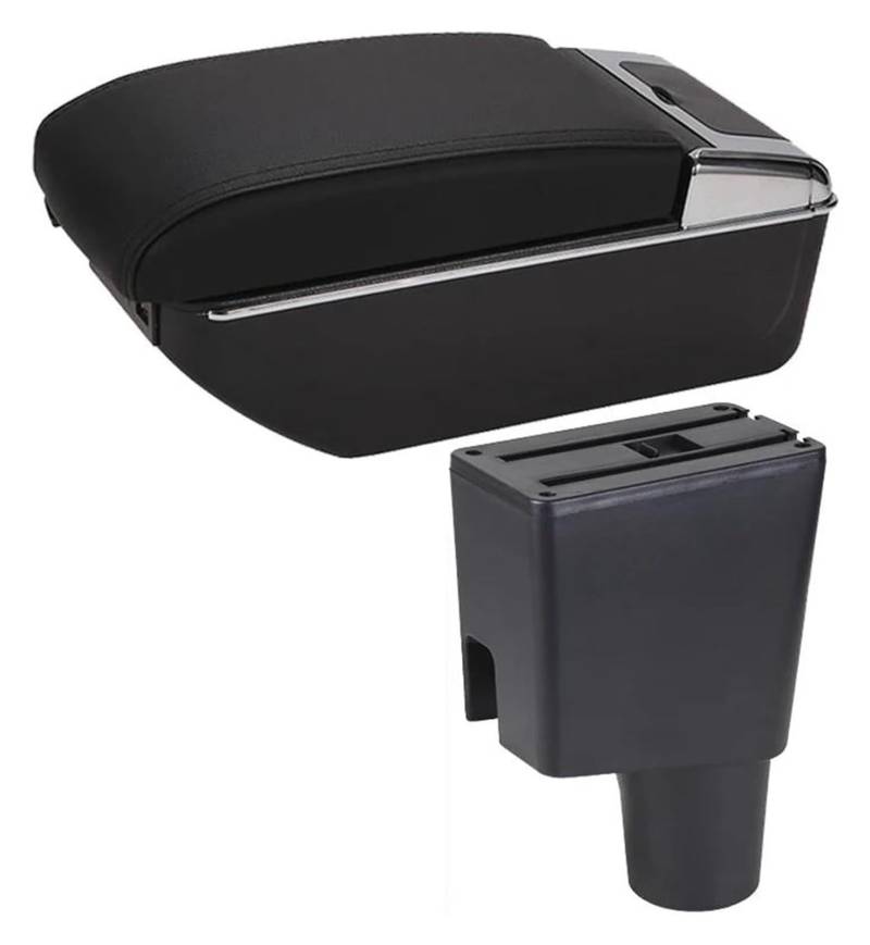 Für Corsa 2020 Armlehne Box Erhöhen Doppel Schicht Zentrale Shop Inhalt Aschenbecher Zubehör Center Arm Rest Konsole Armlehnenbox(D Black Line 7usb) von WERKFNKBNH