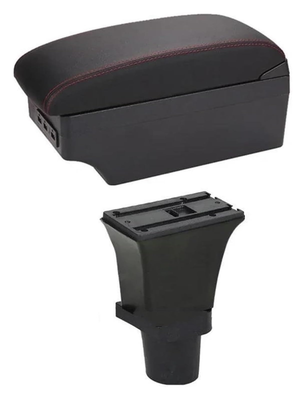 Für Fiat 500 Armlehne Box Center Console Storage Box Für Rest Zubehör Center Arm Rest Konsole Armlehnenbox(B1 Red Line) von WERKFNKBNH