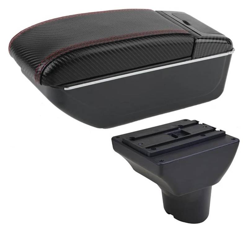 Für Geely MK Gc6 2014-2019 Center Console Storage Box Armlehne Box Für Rest Center Arm Rest Konsole Armlehnenbox(A Red line NO USB) von WERKFNKBNH