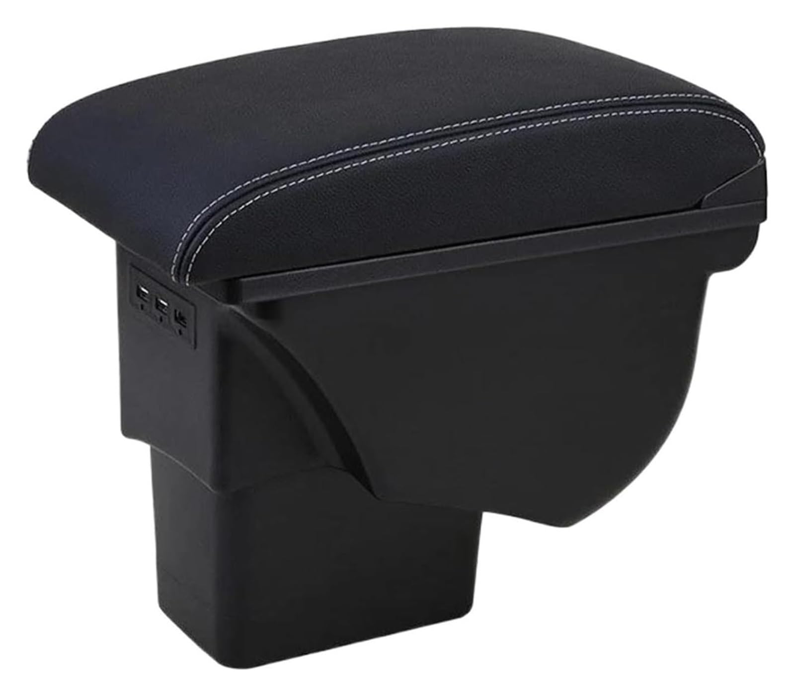 Für Kia Für Soul 2009-2014 Armlehne Teile Auto Armlehne Box Lagerung Box Center Arm Rest Konsole Armlehnenbox(A3 Black leather) von WERKFNKBNH