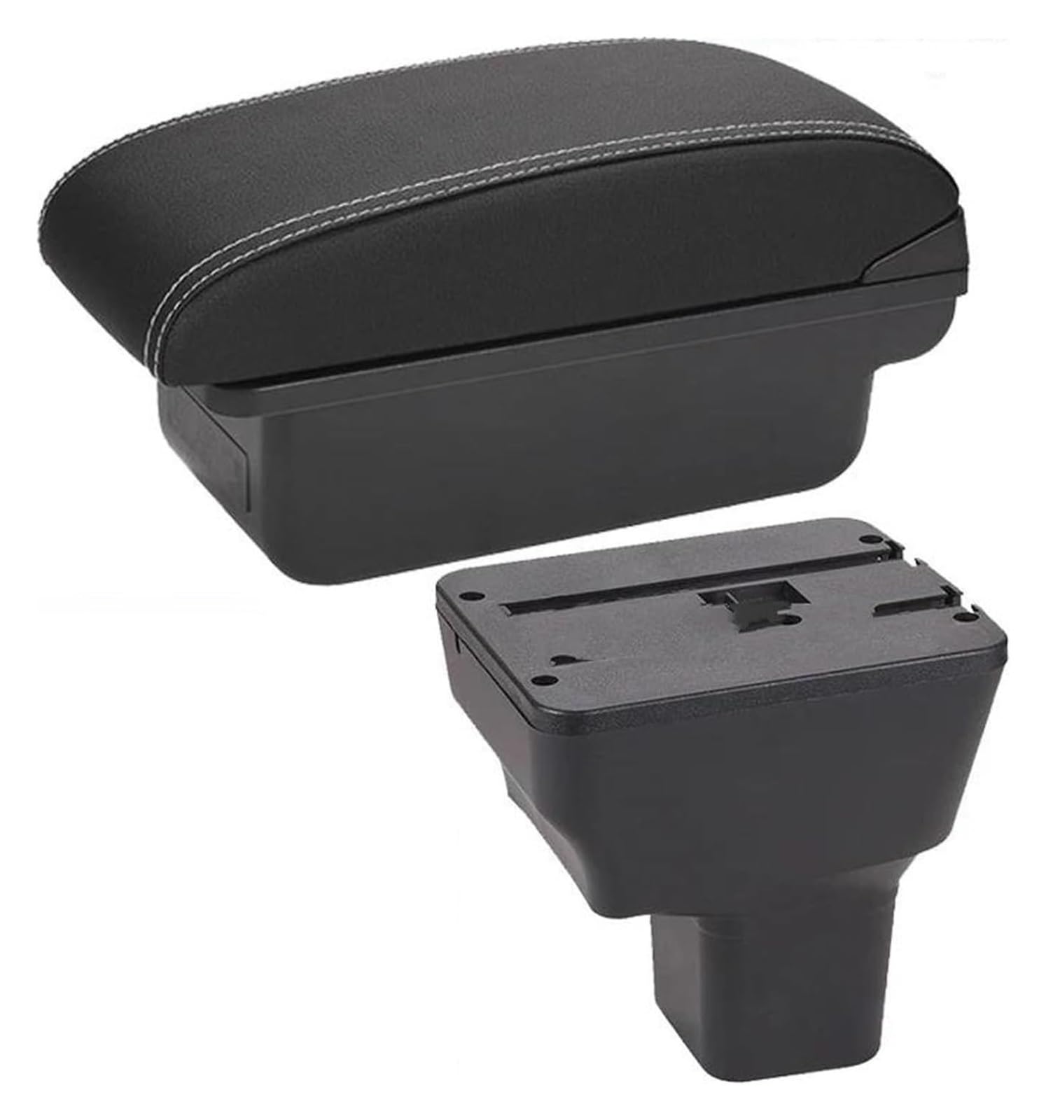 Für Kicks 2016-2021 Auto Armlehne Box Zentrale Speicher Inhalt Box Lagerung Center Console Center Arm Rest Konsole Armlehnenbox(A White line No USB) von WERKFNKBNH