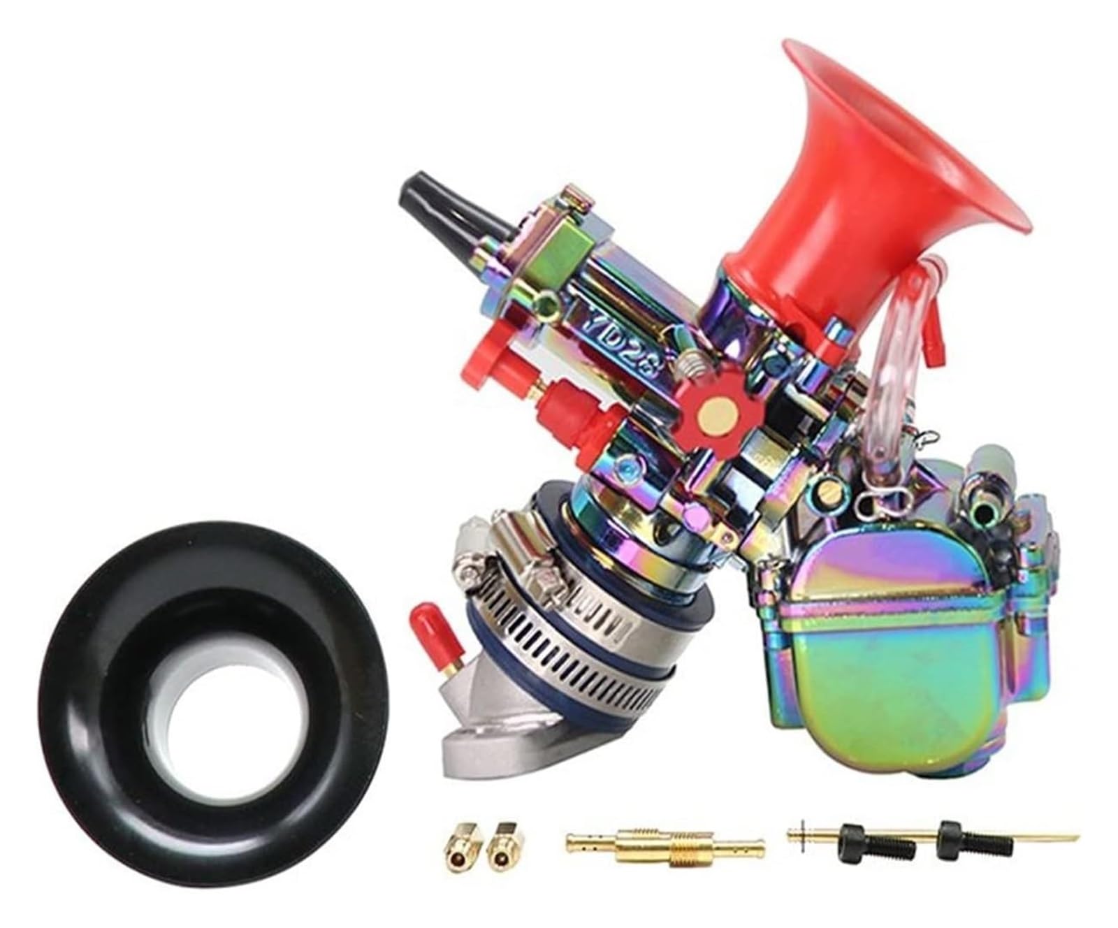 Vergasermotor FÜR YD-MJN28 YD-MJN30 Dual Stack Vergaser Power Up Kit Für Affe Motorrad Vergaser YD28 YD30 Vergaser(28mm colorful) von WERKFNKBNH