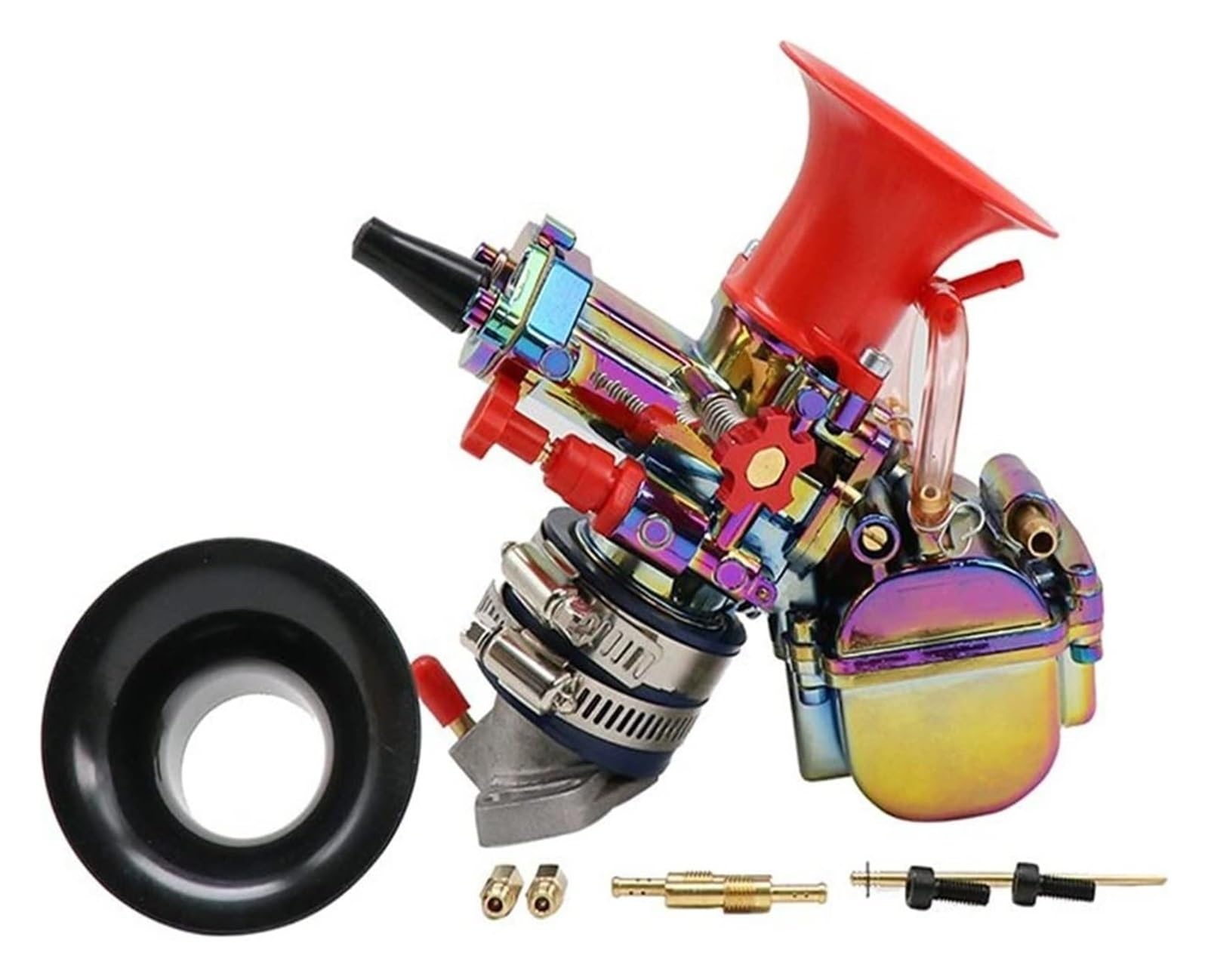 Vergasermotor FÜR YD-MJN28 YD-MJN30 Dual Stack Vergaser Power Up Kit Für Affe Motorrad Vergaser YD28 YD30 Vergaser(30mm colorful) von WERKFNKBNH